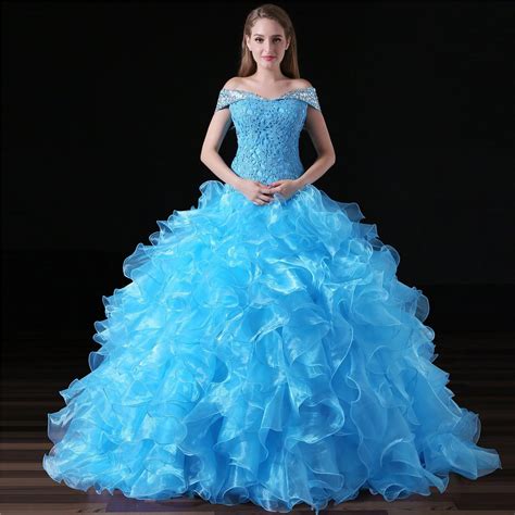 ball gown prom dresses blue